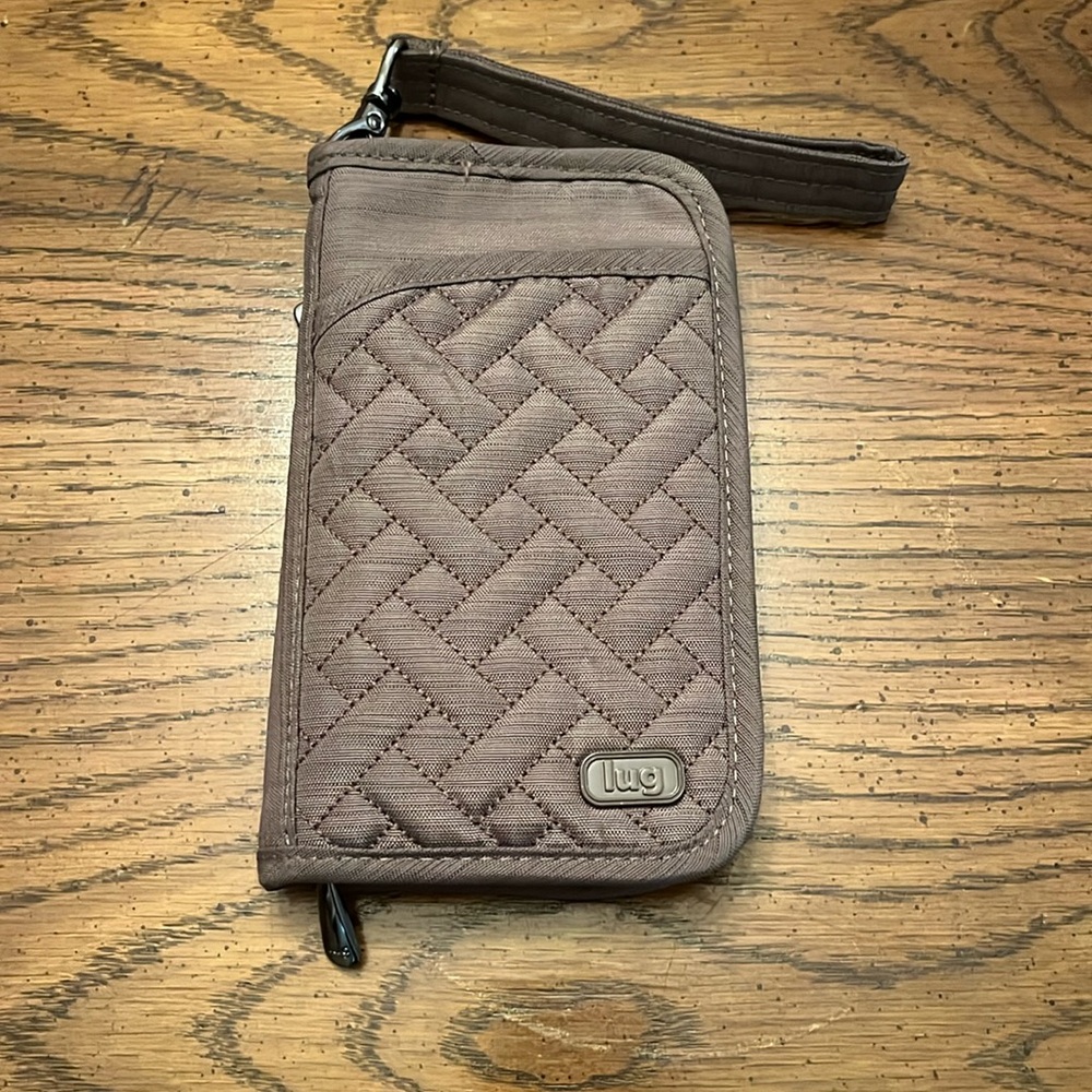 Lug Quilted Brown Wristlet Wallet